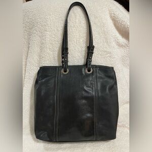 Vintage Osgoode Marley Large Black Leather Tote Shoulder Bag